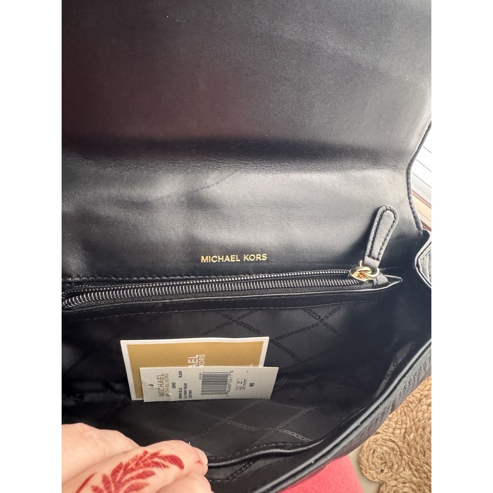 Michael Kors SoHo Large Black Quilted Leather Shoulder Bag Gold Chain Dust Bag - Picture 8 of 8